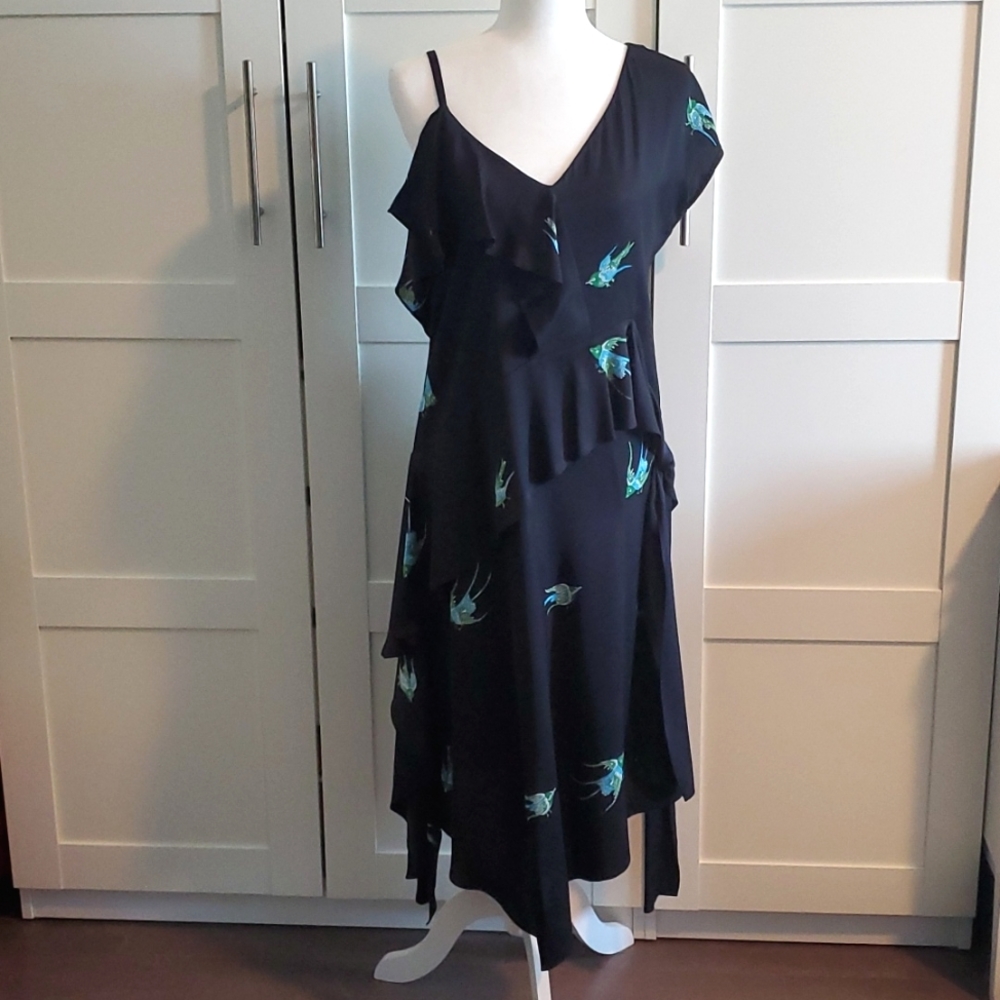DVF midi dress with beautiful bird pattern